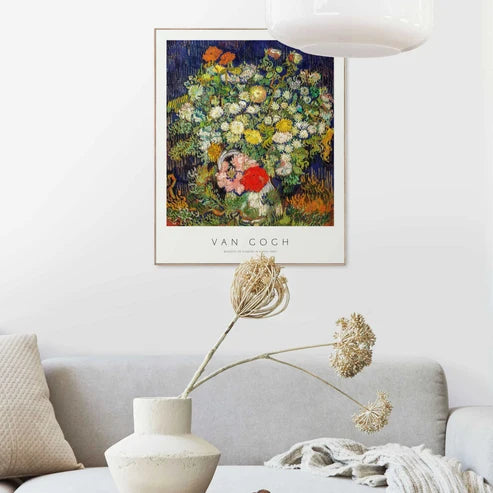 Vincent van Gogh „Buket cvijeća“ – umjetnički print u drvenom okviru, 50 × 40 cm