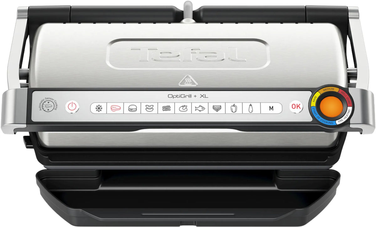 Tefal Optigrill+ XL GC727D10, crni, nehrđajući čelik, metal, pravokutni, tipke, 800 cm², 400 x 200 mm