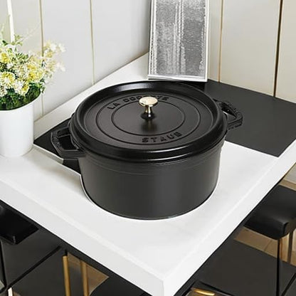 STAUB gusani pekač / cocotte (šerpa), okrugli 30 cm, 8,35 L, crni