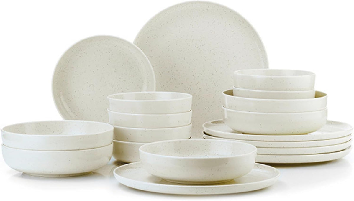 Kütahya Porselen Moderna 18-djelni set posuđa za 6 osoba – visoko kvalitetni porcelan, bezbedno za mašinu za sudove, krem