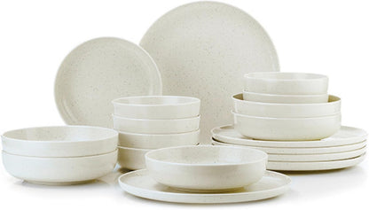 Kütahya Porselen Moderna 18-djelni set posuđa za 6 osoba – visoko kvalitetni porcelan, bezbedno za mašinu za sudove, krem