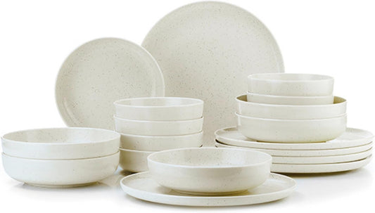 Kütahya Porselen Moderna 18-djelni set posuđa za 6 osoba – visoko kvalitetni porcelan, bezbedno za mašinu za sudove, krem