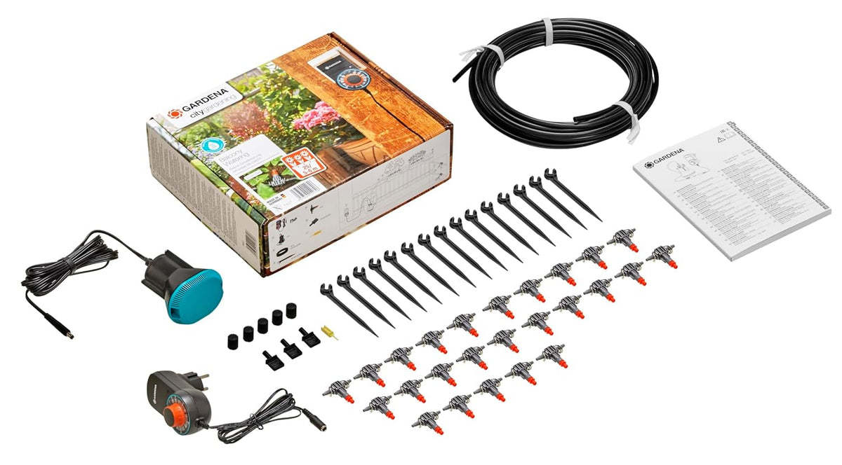 GARDENA city gardening sustav za zalijevanje balkona: potpuno automatski set za zalijevanje žardinjera za cvijeće do 6 m dužine, 13 programa (1407-20)