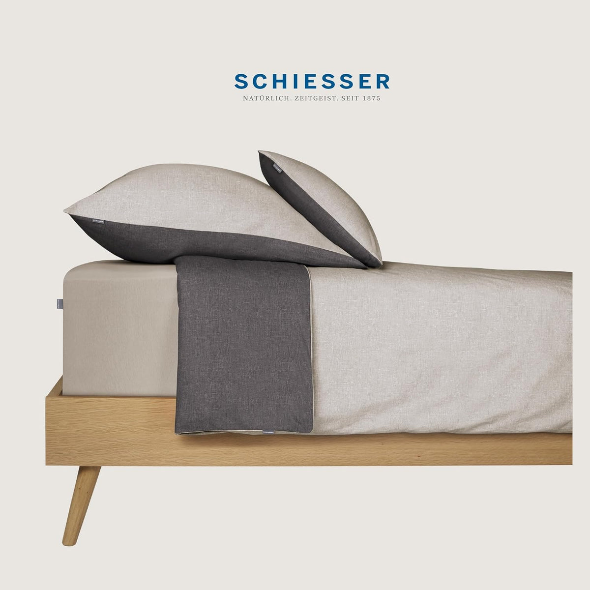 SCHIESSER Home obostrani set posteljine od mekanog flanela – 2 dijela, 100% pamuk