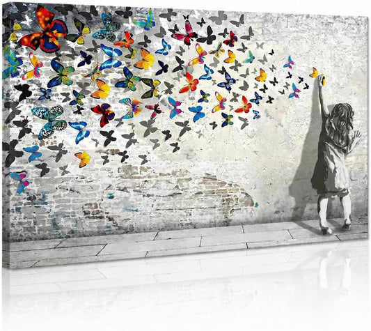 Grafiti leptir – moderna zidna slika na platnu