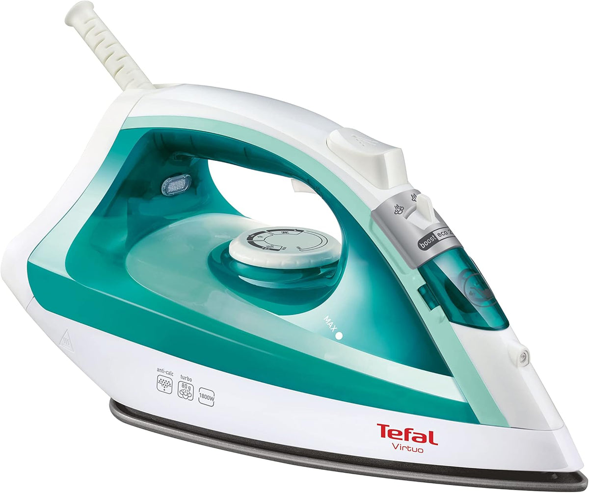 Tefal Virtuo FV1710 Parna pegla 1800W, zeleno/pegla (parna pegla, 80 g/min, zeleno, bijelo, 20 g/min, 20 g/min, 80 g/min)