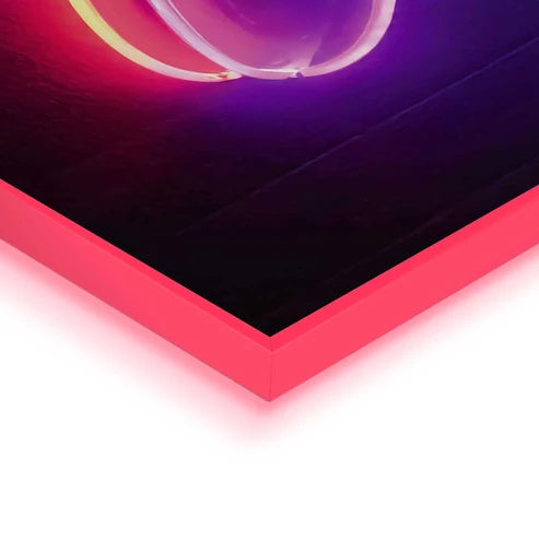 OrangeWallz neonski ukras „Pas“ u ružičastoj boji – uramljena LED dekoracija, 40 × 50 cm