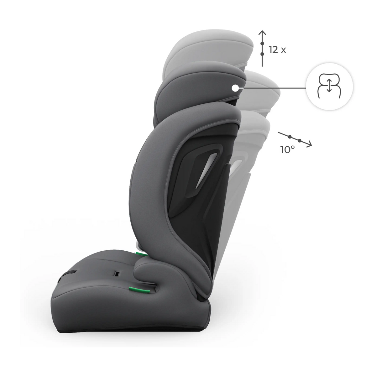 Kinderkraft COMFORT UP 2 PLUS i-Size – dječije autosjedalo 76–150 cm, sivo
